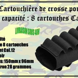 Cartouchi&egrave;re de crosse pour fusil de capacit&eacute; de 8 cartouches calibre .12 ou .16