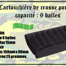 Cartouchi&egrave;re de crosse pour fusil de capacit&eacute; de 9 balles