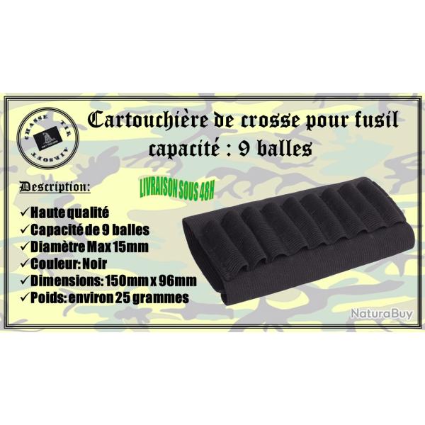 Cartouchi�re de crosse pour fusil de capacit� de 9 balles