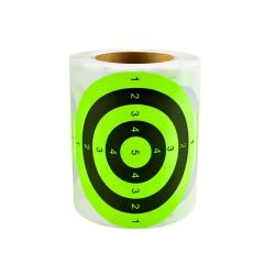 200 Cibles Papier Fluorescentes 7.6cm Autocollantes Rondes Vert Noir 5 Zones