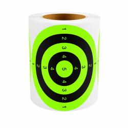 200 Cibles Papier Fluorescentes 7.6cm Autocollantes Rondes Vert Noir 5 Zones