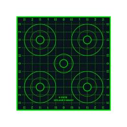 20 Cibles Carr&eacute;es Fluorescentes 15.24cm &agrave; Grille de R&eacute;glage et Multipoints