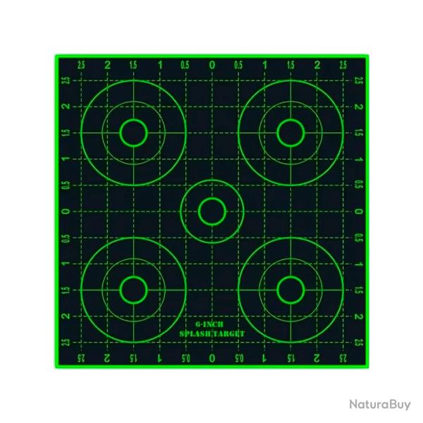 20 Cibles Carr�es Fluorescentes 15.24cm � Grille de R�glage et Multipoints