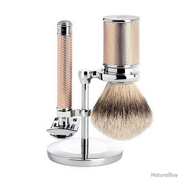 Set 3 pi�ces Muhle Tradition s�curit� chrom�dor� rose pur argent�