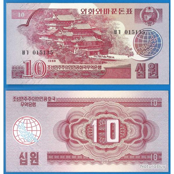 Coree du Nord 10 Won 1988 NEUF Foreign Exchange Billet Asie