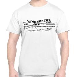 T-SHIRT WINCHESTER Carabine a levier de sous garde -  Western culte calibre Far West .44 WCF .44-40