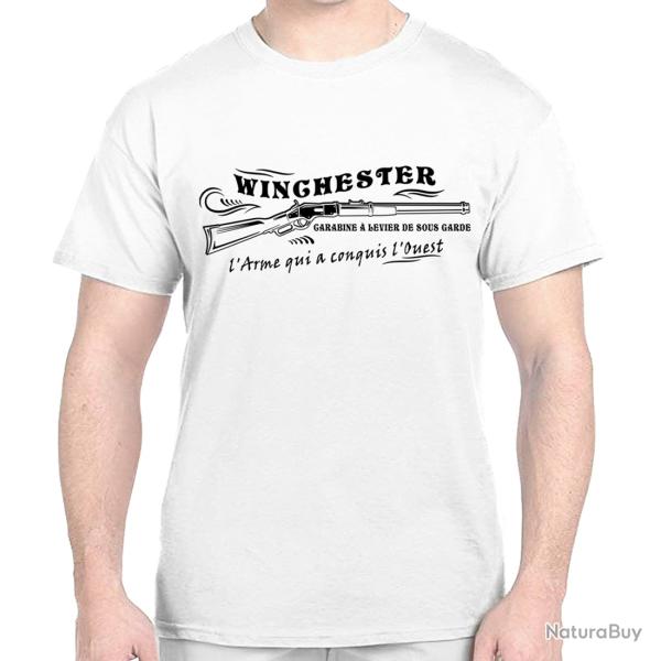 T-SHIRT WINCHESTER Carabine a levier de sous garde -  Western culte calibre Far West .44 WCF .44-40