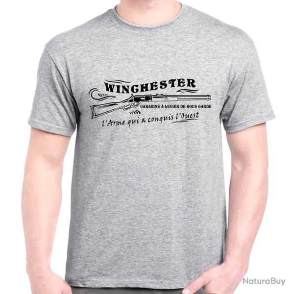 T-SHIRT WINCHESTER Carabine a levier de sous garde - .44 WCF culte calibre Far West Western .44-40