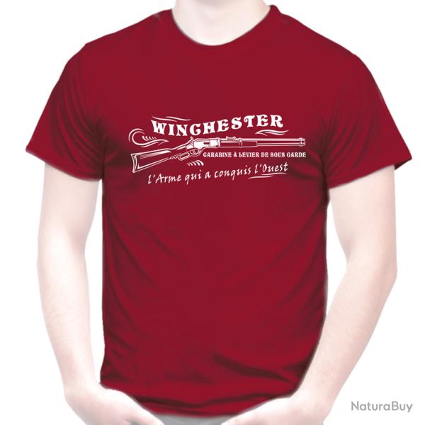 T-SHIRT WINCHESTER Carabine a levier de sous garde - .44 WCF culte Far West Western calibre .44-40