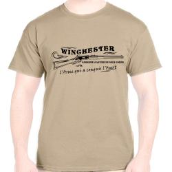 T-SHIRT WINCHESTER Carabine a levier de sous garde - Arme culte calibre .44-40 Far West Western