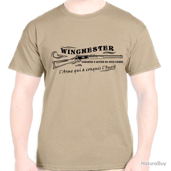 T-SHIRT WINCHESTER Carabine a levier de sous garde - Arme culte calibre .44-40 Far West Western