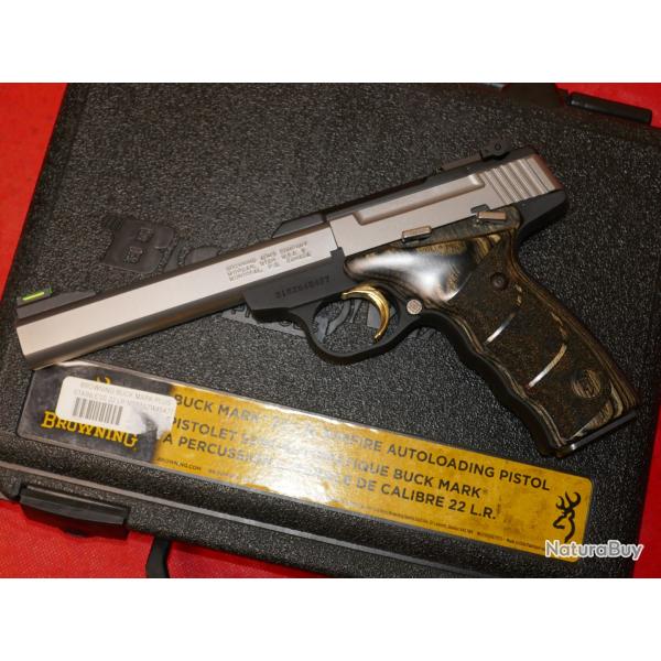 Pistolet BROWNING BUCKMARK PLUS STAINLESS UDX en 22 Lr
