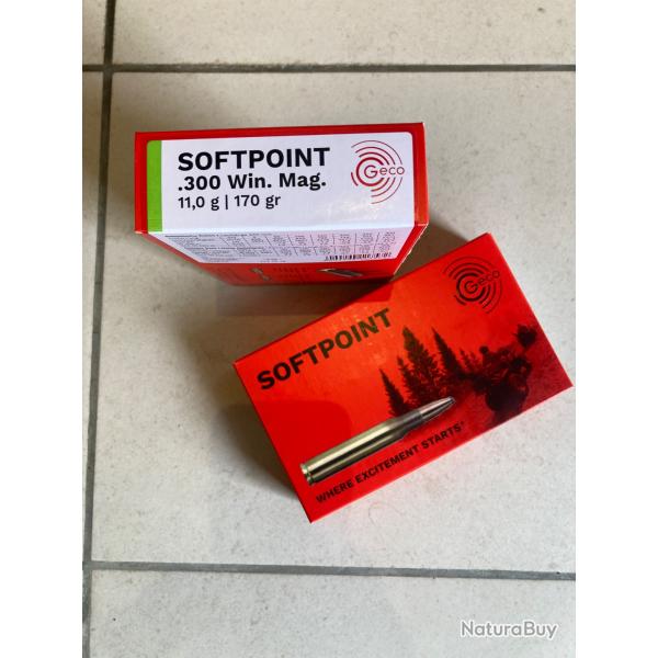 Vends munition 300wmag GECO 170gr Softpoint ( VENDU PAR LOT de 2 BOITES)