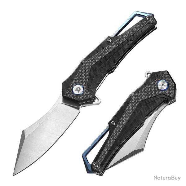 Couteau Dreamtech Lame Acier D2 Manche G10/Fibre de Carbone Liner Lock DTK3412C