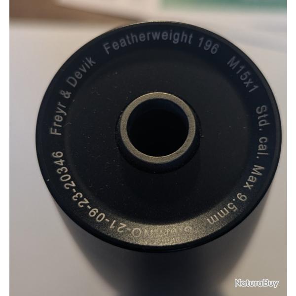 Moderateur de son Freyr & Devik Featherweight 196 M15x100 calibre max 9.5mm