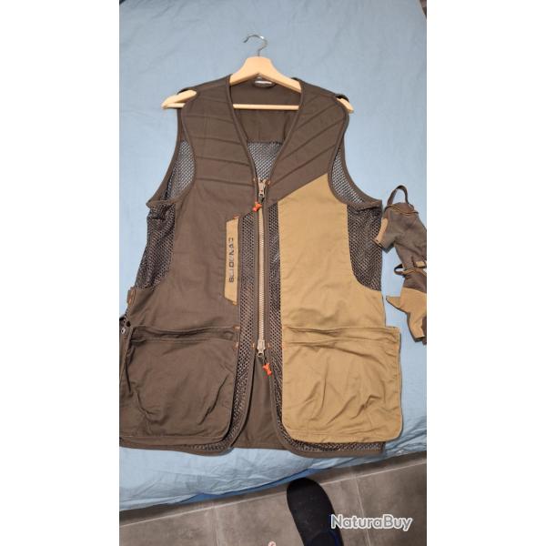 Veste ball trapp et gants solognac