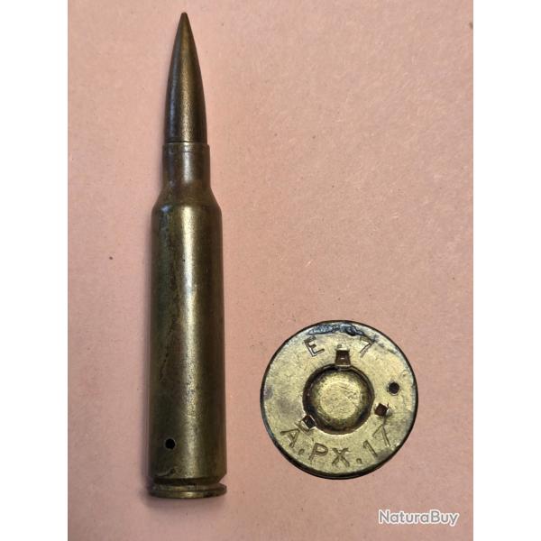 Une rare cartouche cal 7 x 57 MEUNIER /E7././PX./17 perc�e /sans poudre ,prix net.en C