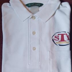 Polo STI international Firearms , manches courtes blanc
