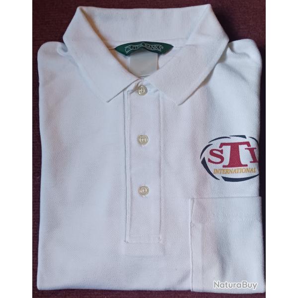 Polo STI international Firearms , manches courtes blanc
