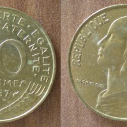 France 20 Centimes 1987 Lagriffoul Piece Franc Centime Francs