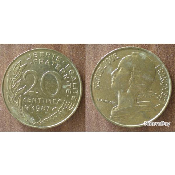 France 20 Centimes 1987 Lagriffoul Piece Franc Centime Francs