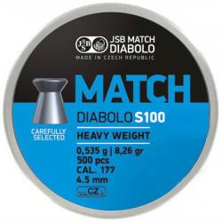 BOITE DE 500 DIABOLO MATCH BLUE HEAVY TETE PLATE JSB CAL.4.5 - 8.26gr