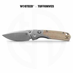Couteau Vosteed Psyop Lame Acier S35VN SW Manche Micarta Natural/Mitres Top Liner Lock VOSA2232