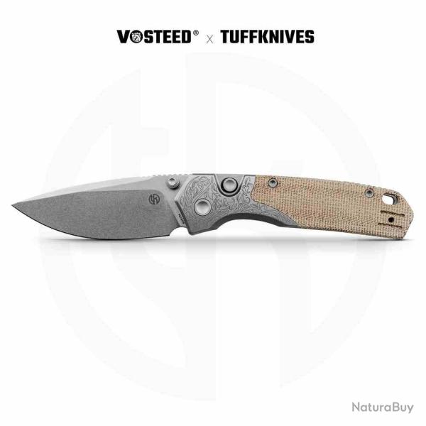 Couteau Vosteed Psyop Lame Acier S35VN SW Manche Micarta Natural/Mitres Top Liner Lock VOSA2232