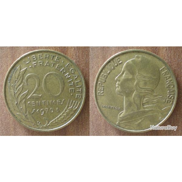 France 20 Centimes 1970 Lagriffoul Piece Franc Centime Francs