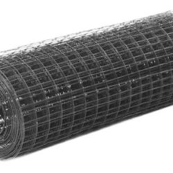 Grillage acier PVC gris 10x0,5 m mailles carr&eacute;es protection durable