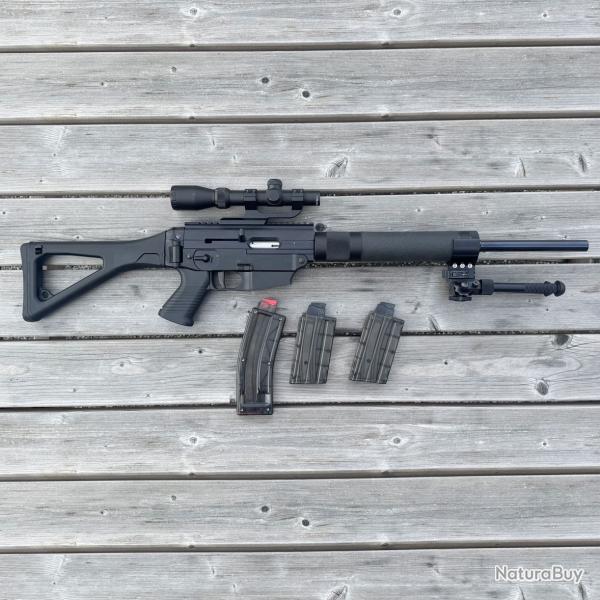 OCCASION - SIG SAUER 522 Target Carabine Semi Automatique 22LR  - 3 chargeurs - Bipied - Lunette