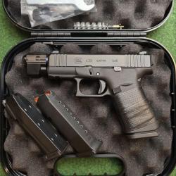 Pistolet GLOCK 43X - Cal. 9x19 + Canon filet&eacute; FAXON, compensateur TYRANT (Occasion)