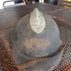 casque Adrian WWI Aviation bleue horizon