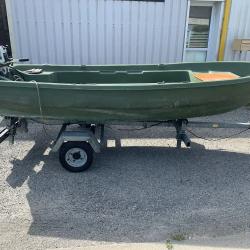 Bateau p&ecirc;che Janneau Aquapeche 350 avec sa remorque et accesssoires