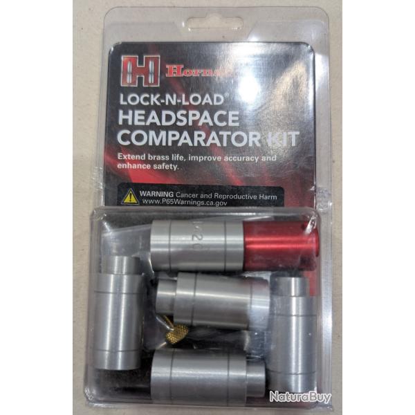 JAUGE DE FEUILLURE HORNADY AVEC BASE SET DE 5 / CARTRIDGE HEADSPACE KIT HK66