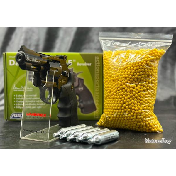 Pack Pr�t A Tirer REVOLVER "DAN WESSON 2.5'' - Noir - Cal 6mm - CO2