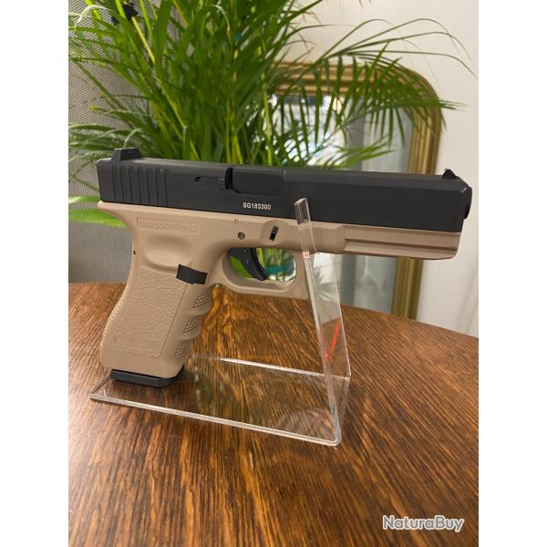 R�plique Airsoft Pistolet SAIGO 17 Blowback Gaz CO2 310 FPS - GLOCK 17 Tan