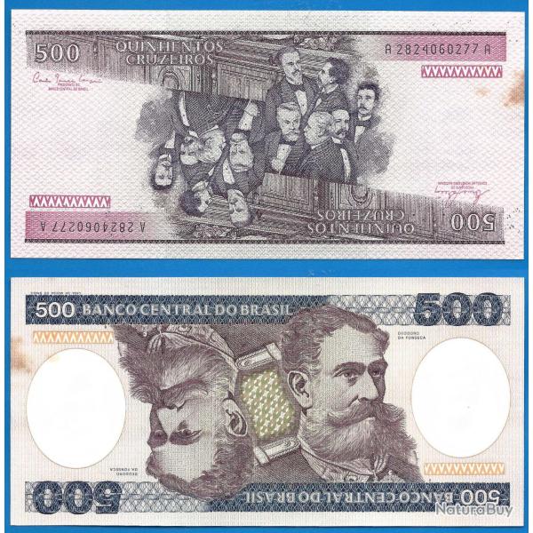 Bresil 500 Cruzeiros 1981 Sign 20 Serie A Billet Brazil Brasil Amerique Du Sud
