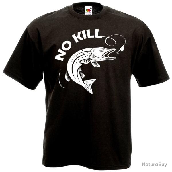 T-SHIRT NO KILL Brochet - p�che carnassier leurre - catch and release - id�e cadeau pecheur