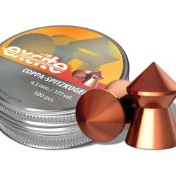 BOITE DE 500 PLOMBS POINTUS CUIVREES H&N EXCITE COPPA SPITZKUGEL 4,5 MM