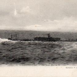 Carte Postale Ancienne - Sous-Marin &agrave; Cherbourg -N&deg;6101