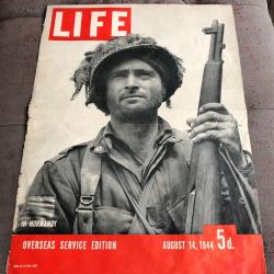 couverture Revue magazine LIFE 14 aout 1944 Kelso Horne Normandie ORIGINAL US WW2