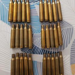 Lot de douilles(30) calibre 270 Win