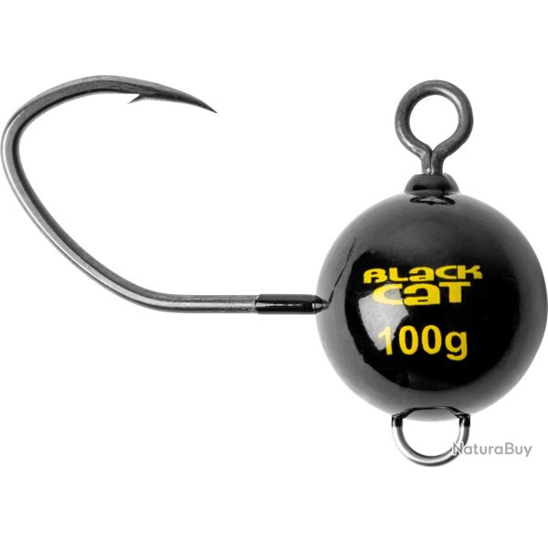 T�te Plomb�e Black Cat Mega Fireball Noire 100g 6/0 A l'unit�