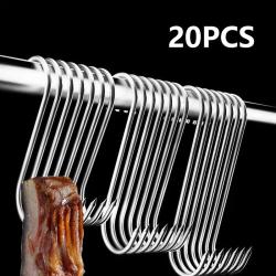 Crochets en S inox 20 - suspension renforc&eacute;e viande, gibier, poisson chasse p&ecirc;che