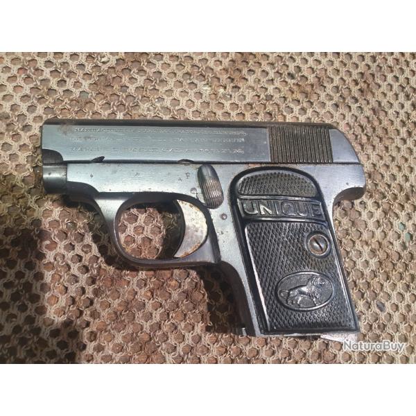 occasion � saisir : UNIQUE mod�le 10 cal 6,35 Browning - canon miroir