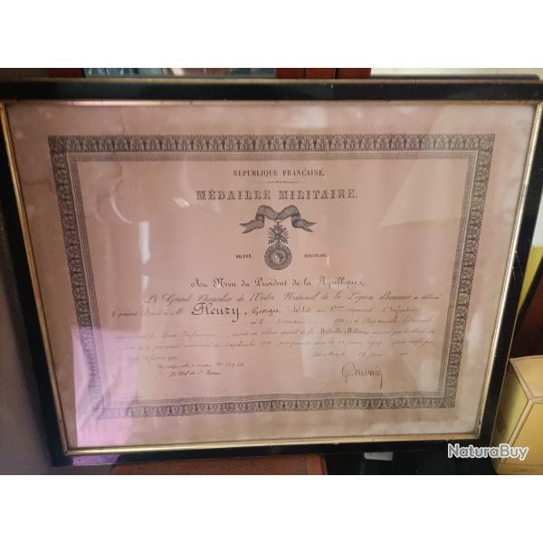 Certificat medaille militaire