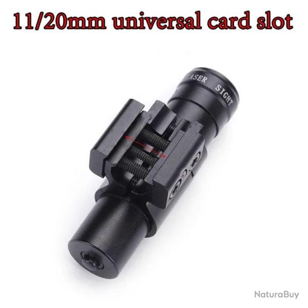 Viseur laser rouge avec collier en aluminium, compatible rail 11mm et rail picatinny 20 mm
