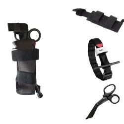 Ensemble Garrot + Porte-garrot universel + ciseaux m&eacute;dicaux Noir