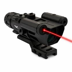 Lunette de vis&eacute;e tactique prismatique avec laser rouge